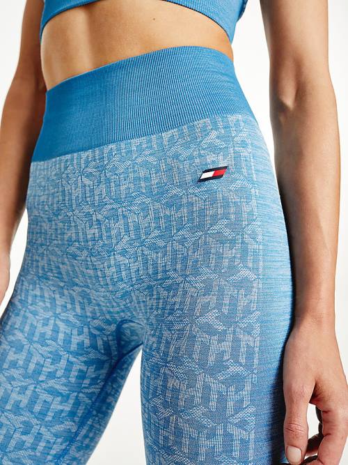 Tommy Hilfiger Sport Performance Full Length Seamless Ženske Pajkice Modra | TH785XKE