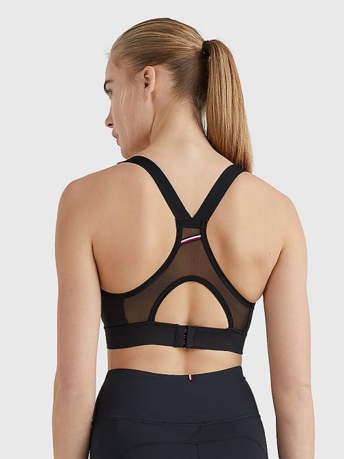 Tommy Hilfiger Sport Racerback High Support Bra Ženske Spodnje Perilo Črna | TH849VYR