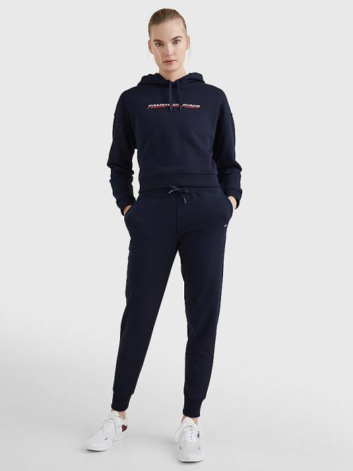 Tommy Hilfiger Sport Relaxed Fit Drawstring Joggers Ženske Hlače Modra | TH521HRZ