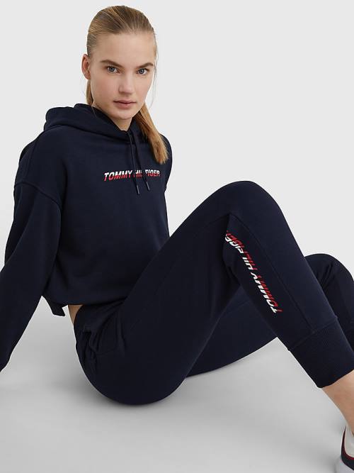 Tommy Hilfiger Sport Relaxed Fit Drawstring Joggers Ženske Hlače Modra | TH521HRZ