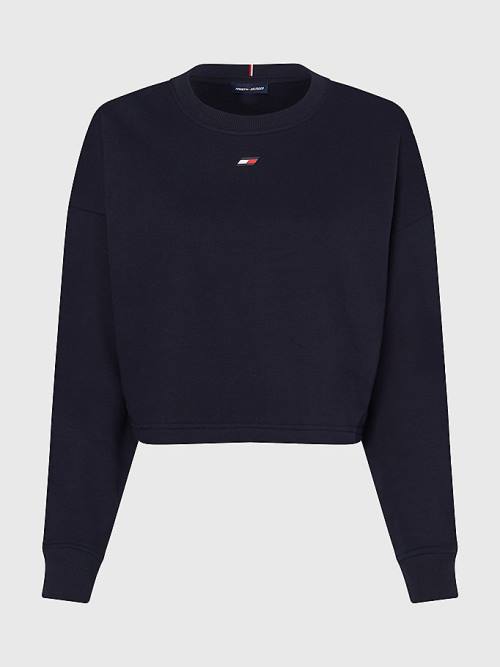 Tommy Hilfiger Sport Repeat Logo Ženske Pulover Modra | TH094OLZ