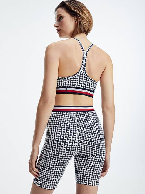 Tommy Hilfiger Sport Signature Houndstooth Check Ženske Kratke Hlače Črna | TH569UNX