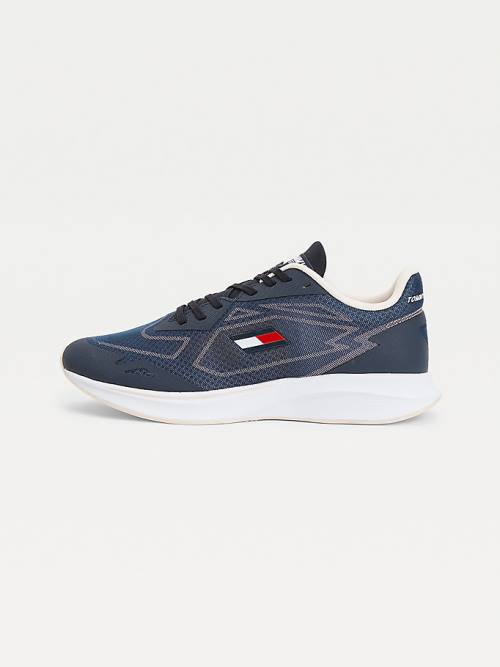 Tommy Hilfiger Sport Sleek Mixed Texture Ženske Superge Modra | TH364EGC