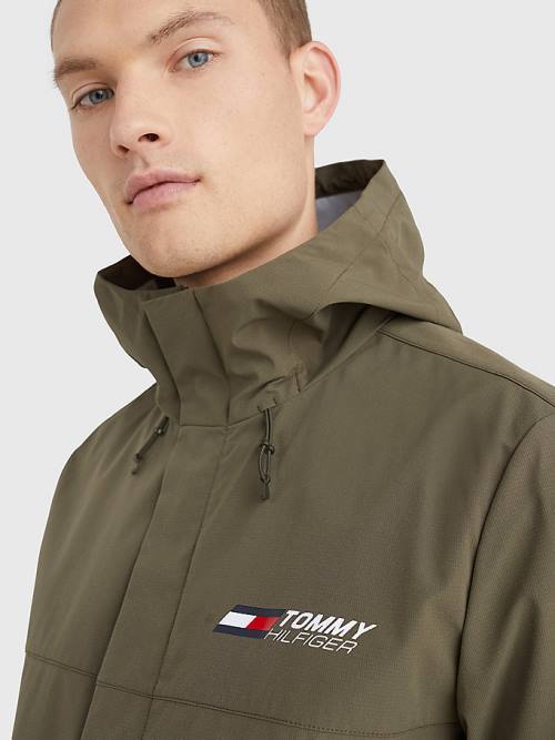 Tommy Hilfiger Sport Slim Fit Windbreaker Moški Jakne Kaki | TH132XCY