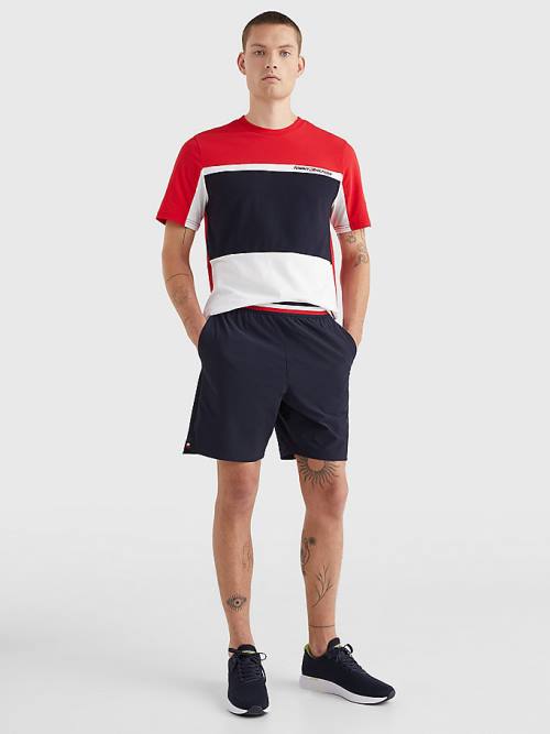 Tommy Hilfiger Sport TH Cool Colour-Blocked Moški Majice Bela | TH604GOD