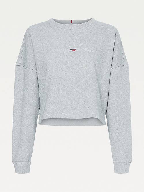 Tommy Hilfiger Sport TH Cool Cropped Ženske Pulover Siva | TH482PBD