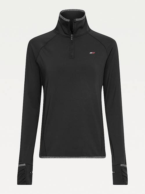 Tommy Hilfiger Sport TH Cool Mitten Midlayer Ženske Pulover Črna | TH249IRD