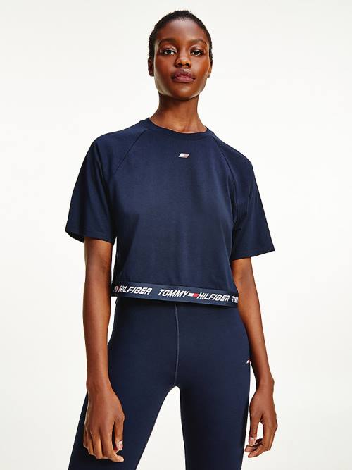 Tommy Hilfiger Sport TH Cool Relaxed Organic Cotton Ženske Majice Modra | TH082IBN