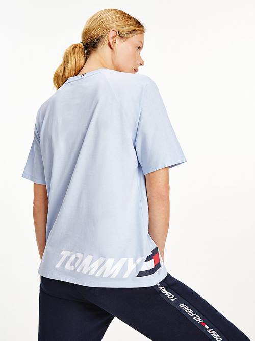 Tommy Hilfiger Sport Wraparound Logo Relaxed Fit Ženske Majice Modra | TH975WPN