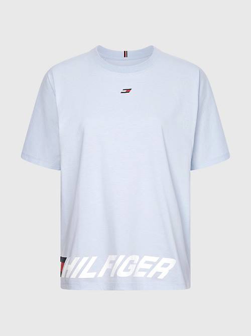 Tommy Hilfiger Sport Wraparound Logo Relaxed Fit Ženske Majice Modra | TH975WPN