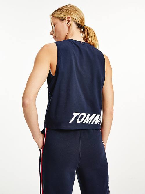 Tommy Hilfiger Sport Wrapped Print Relaxed Tank Top Ženske Majice Modra | TH816CFU