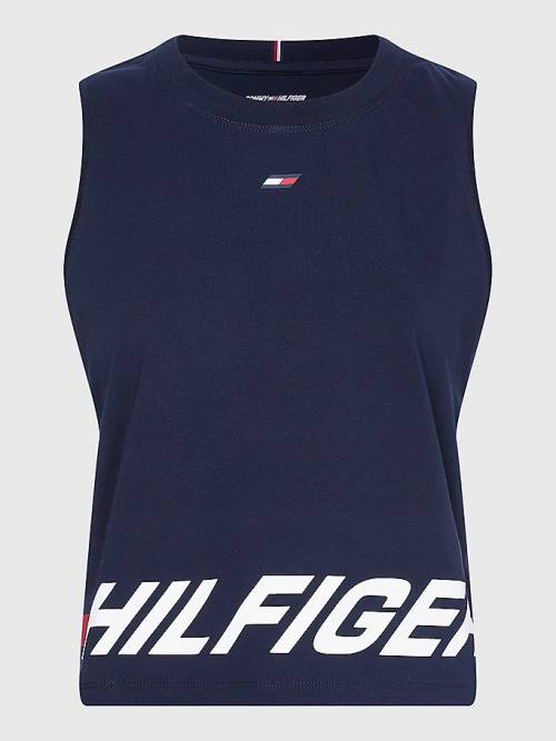 Tommy Hilfiger Sport Wrapped Print Relaxed Tank Top Ženske Majice Modra | TH816CFU