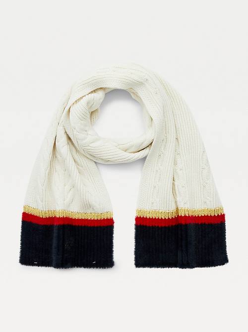 Tommy Hilfiger Statement Cable Knit Stripe Ženske Šal Modra | TH517PWE