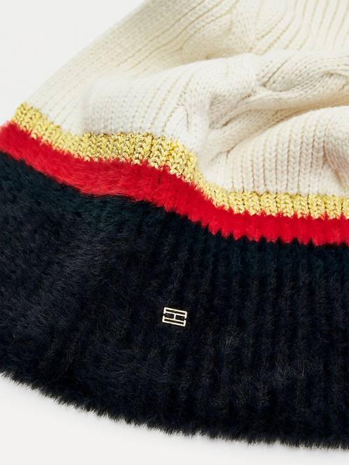 Tommy Hilfiger Statement Cable Knit Stripe Ženske Šal Modra | TH517PWE