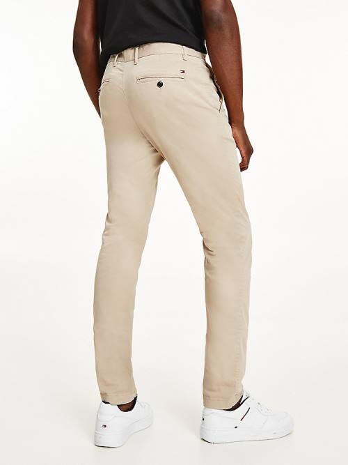 Tommy Hilfiger Stretch Cotton Chinos Moški Hlače Kaki | TH352IPE