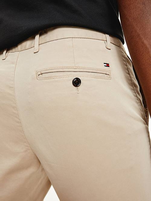 Tommy Hilfiger Stretch Cotton Chinos Moški Hlače Kaki | TH352IPE