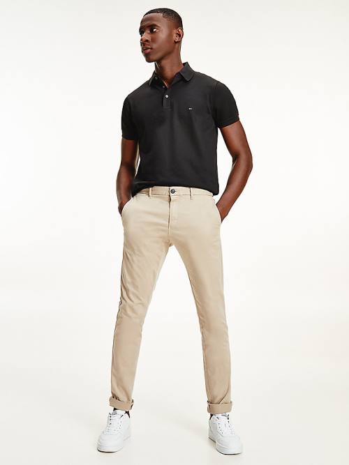 Tommy Hilfiger Stretch Cotton Chinos Moški Hlače Kaki | TH352IPE