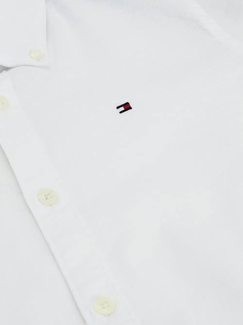 Tommy Hilfiger Stretch Cotton Poplin Fantje Srajce Bela | TH264YKQ