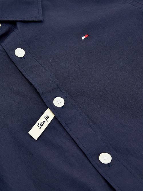 Tommy Hilfiger Stretch Cotton Poplin Fantje Srajce Modra | TH821AQX