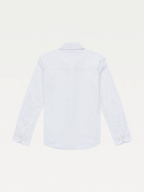 Tommy Hilfiger Stretch Cotton Poplin Shirt Dekleta Majice Bela | TH478MGI