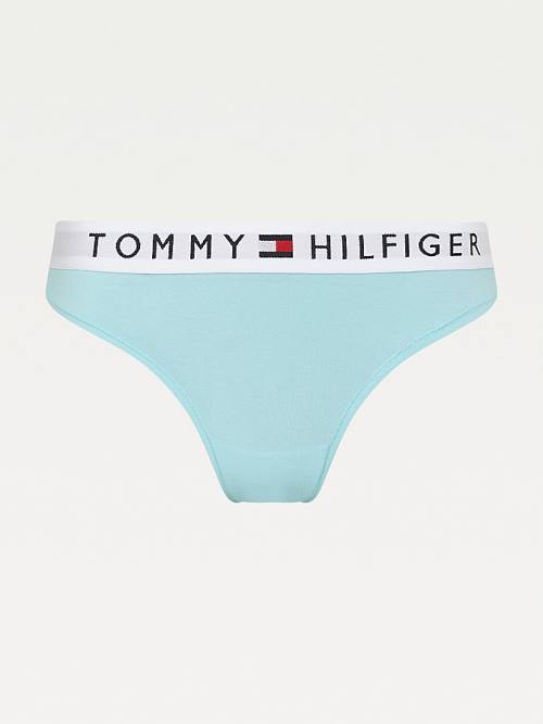 Tommy Hilfiger Stretch Cotton Thong Ženske Spodnje Perilo Modra | TH236STR