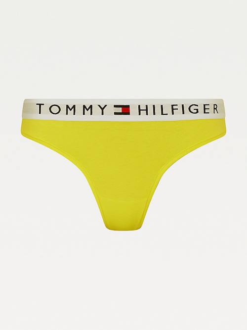 Tommy Hilfiger Stretch Cotton Thong Ženske Spodnje Perilo Rumena | TH983NQO