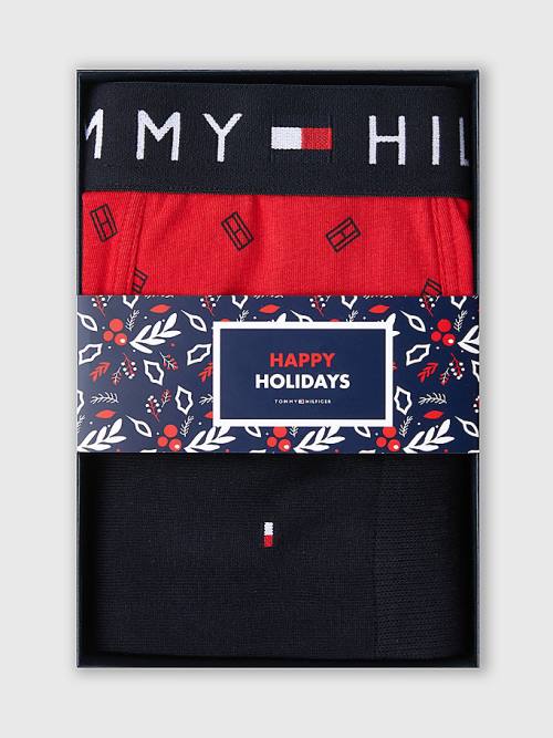 Tommy Hilfiger Stretch Cotton Trunks And Socks Set Moški Spodnje Perilo Rjav | TH127TWB