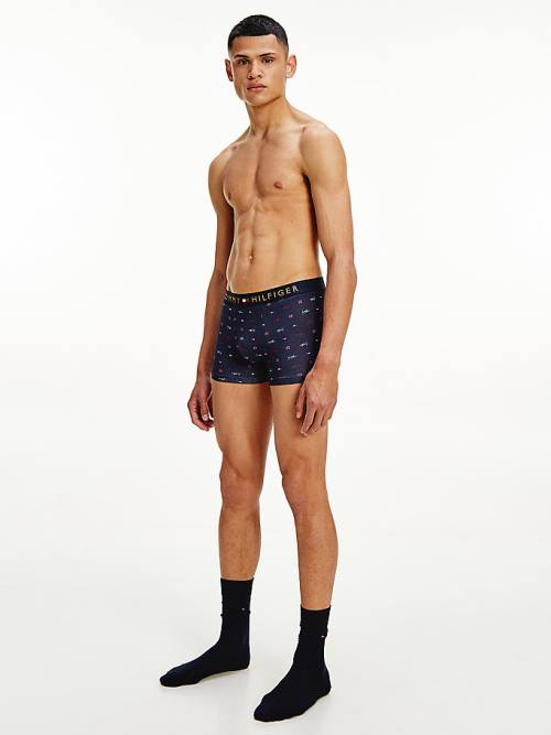 Tommy Hilfiger Stretch Cotton Trunks And Socks Set Moški Spodnje Perilo Rjav | TH569XTW