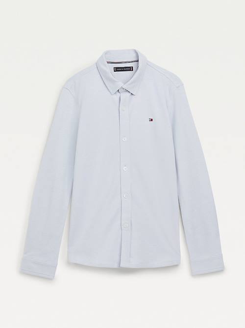 Tommy Hilfiger Stretch Organic Cotton Pique Fantje Srajce Modra | TH725LYD