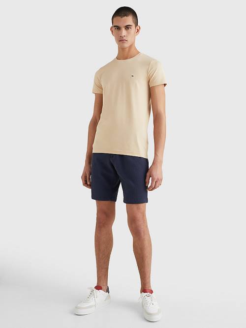 Tommy Hilfiger Stretch Organic Cotton Slim Fit Moški Majice Bež | TH087LKW