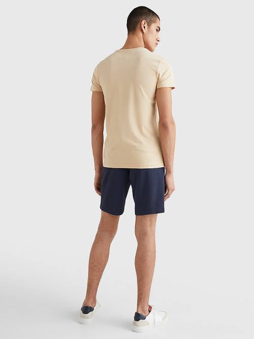 Tommy Hilfiger Stretch Organic Cotton Slim Fit Moški Majice Bež | TH087LKW