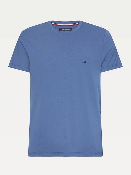 Tommy Hilfiger Stretch Organic Cotton Slim Fit Moški Majice Modra | TH183LUH