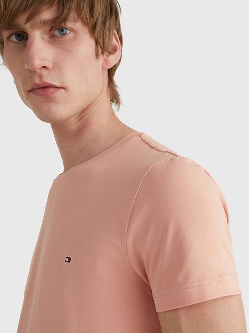 Tommy Hilfiger Stretch Organic Cotton Slim Fit Moški Majice Oranžna | TH421FMT