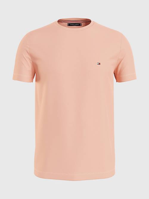 Tommy Hilfiger Stretch Organic Cotton Slim Fit Moški Majice Oranžna | TH421FMT