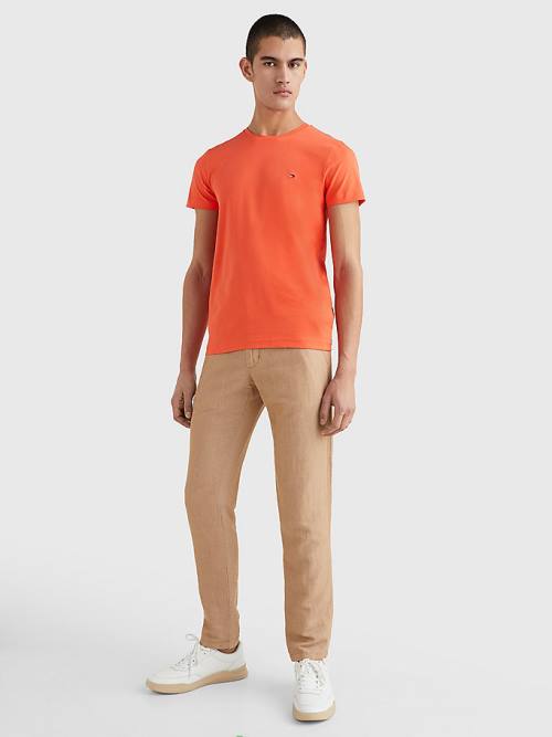 Tommy Hilfiger Stretch Organic Cotton Slim Fit Moški Majice Rdeča | TH735BZN