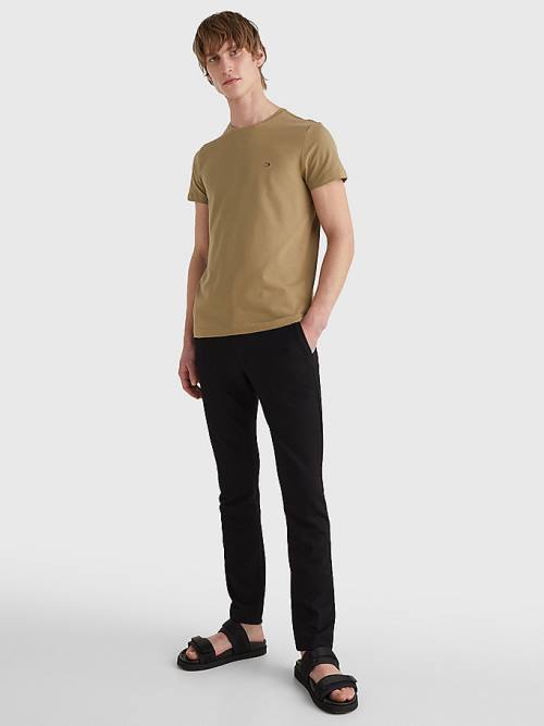 Tommy Hilfiger Stretch Organic Cotton Slim Fit Moški Majice Rjav | TH791UDH