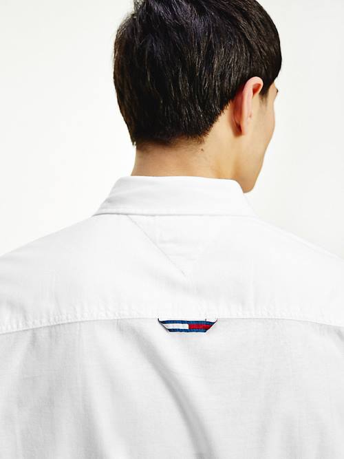 Tommy Hilfiger Stretch Oxford Cotton Slim Fit Moški Srajce Bela | TH518KXI