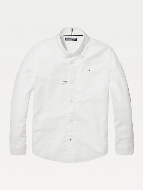 Tommy Hilfiger Stretch Oxford Fantje Srajce Bela | TH271CIV