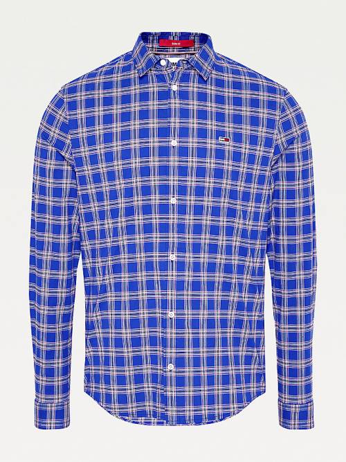 Tommy Hilfiger Stretch Poplin Check Moški Srajce Vijolična | TH637LDF