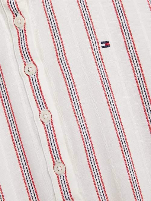 Tommy Hilfiger Stripe Dropped Waist Shirt Dekleta Obleke Bela | TH741BYV