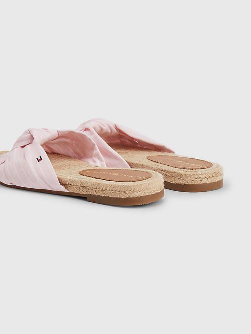 Tommy Hilfiger Stripe Espadrille Flat Ženske Sandali Roza | TH273VGO