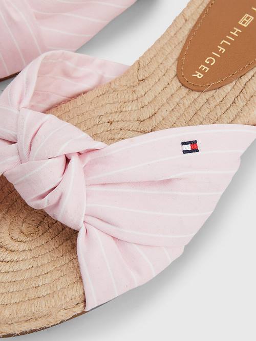 Tommy Hilfiger Stripe Espadrille Flat Ženske Sandali Roza | TH273VGO