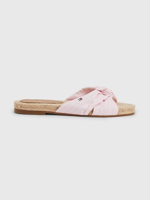 Tommy Hilfiger Stripe Espadrille Flat Ženske Sandali Roza | TH273VGO