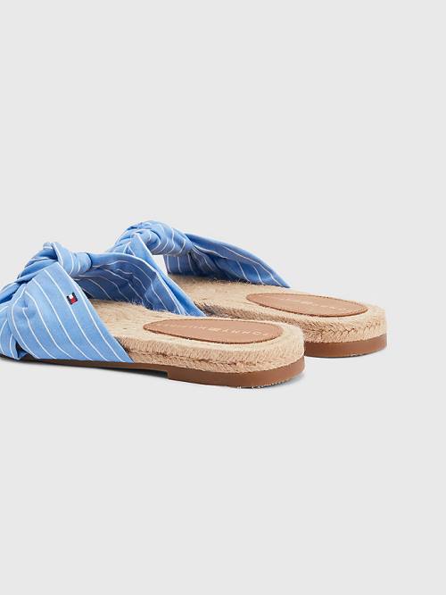 Tommy Hilfiger Stripe Espadrille Flat Ženske Sandali Modra | TH601CJS