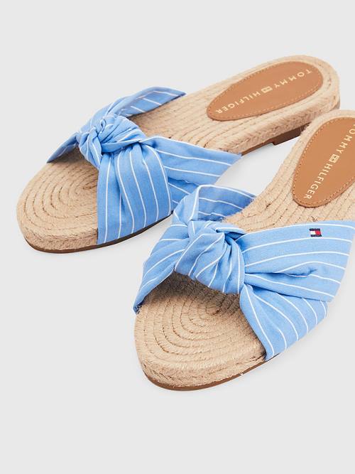 Tommy Hilfiger Stripe Espadrille Flat Ženske Sandali Modra | TH601CJS