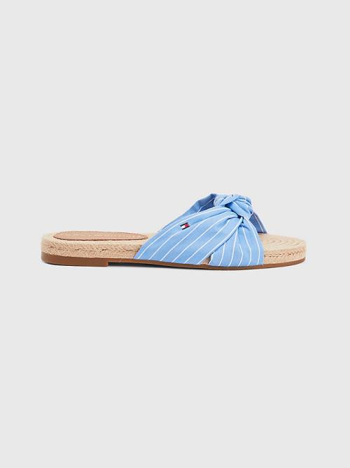 Tommy Hilfiger Stripe Espadrille Flat Ženske Sandali Modra | TH601CJS