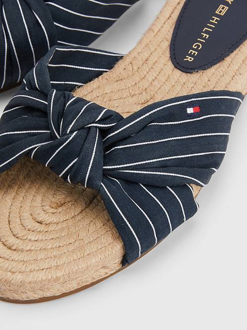 Tommy Hilfiger Stripe Espadrille Flat Ženske Sandali Modra | TH628YVJ