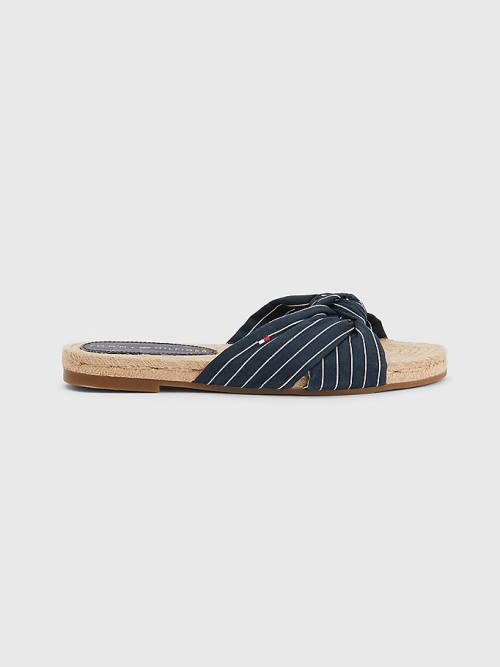 Tommy Hilfiger Stripe Espadrille Flat Ženske Sandali Modra | TH628YVJ