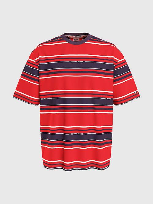 Tommy Hilfiger Stripe Organic Cotton Moški Majice Modra | TH165OAC