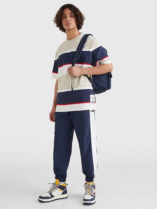 Tommy Hilfiger Stripe Organic Cotton Moški Majice Bež | TH809HYG